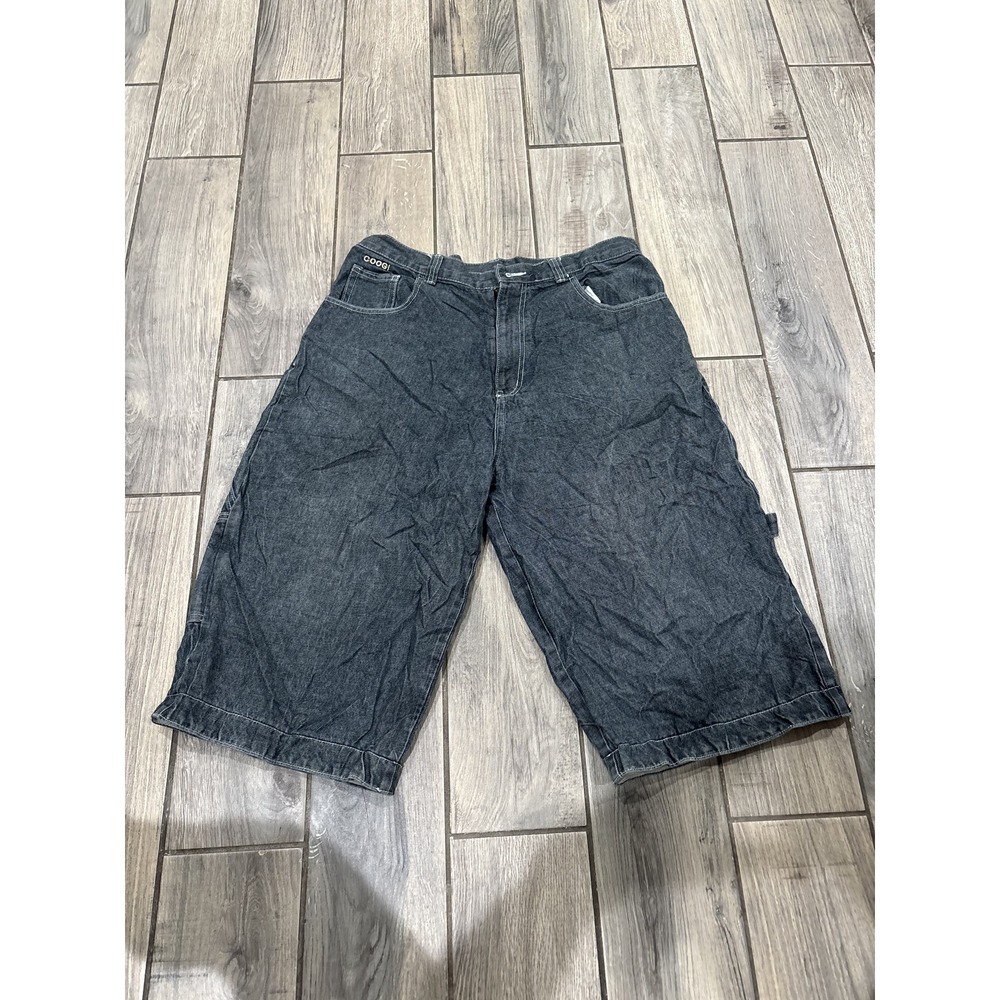 COOGI Australia Men's 36 Baggy Fit Denim Shorts Dark Gray Black Skater Y2K